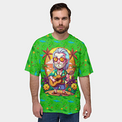 Футболка оверсайз мужская Ведьмак с гитарой жаркое лето, цвет: 3D-принт — фото 2