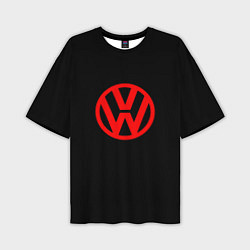 Мужская футболка оверсайз Volkswagen red logo