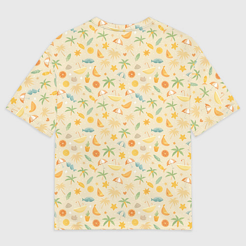 Мужская футболка оверсайз Свинья с гитарой жаркое лето / 3D-принт – фото 2