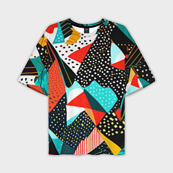 Мужская футболка оверсайз Abstract patchwork - ai art
