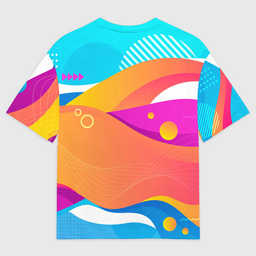 Мужская футболка оверсайз Нарисованный кот Шлепа pop art / 3D-принт – фото 2