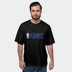 Футболка оверсайз мужская NBA playoffs, цвет: 3D-принт — фото 2