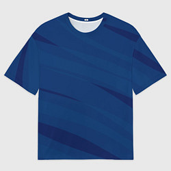 Мужская футболка оверсайз Тёмно-синий полосами