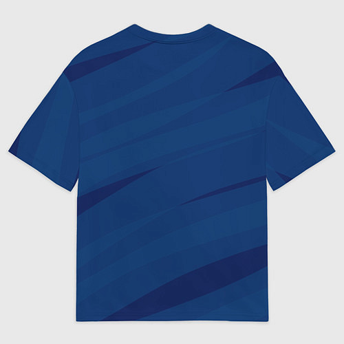 Мужская футболка оверсайз Тёмно-синий полосами / 3D-принт – фото 2