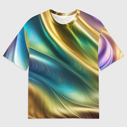 Футболка оверсайз мужская Радужная абстракция, цвет: 3D-принт