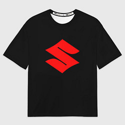 Футболка оверсайз мужская Suzuki red logo, цвет: 3D-принт