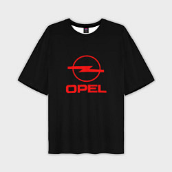 Мужская футболка оверсайз Opel red logo auto