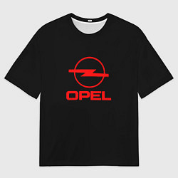 Мужская футболка оверсайз Opel red logo auto