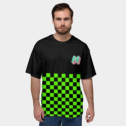 Футболка оверсайз мужская Minecraft клетка, цвет: 3D-принт — фото 2