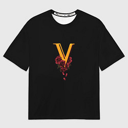 Мужская футболка оверсайз Valentinos logo Cyberpunk