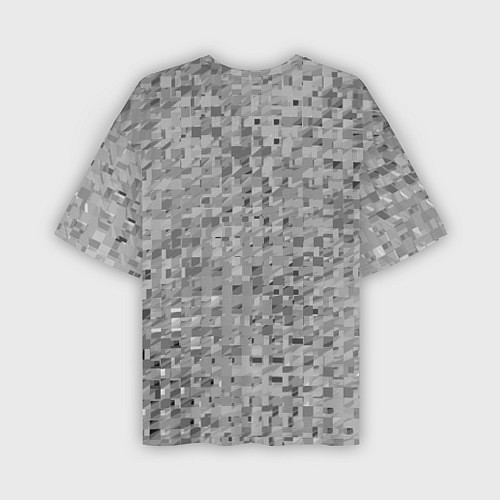 Мужская футболка оверсайз Серый текстурированный кубики / 3D-принт – фото 2