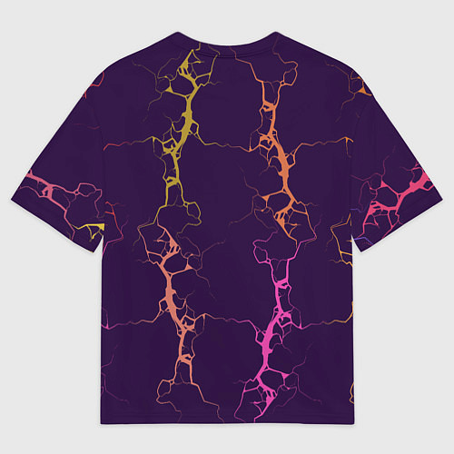 Мужская футболка оверсайз Молнии на пурпурном / 3D-принт – фото 2