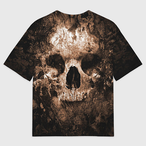 Мужская футболка оверсайз Wood skull / 3D-принт – фото 2