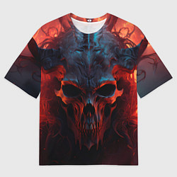 Футболка оверсайз мужская Demon skull with horns, цвет: 3D-принт
