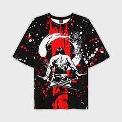 Мужская футболка оверсайз Самурай с двумя мечами