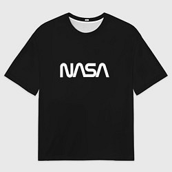 Футболка оверсайз мужская Nasa white logo, цвет: 3D-принт