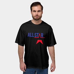 Футболка оверсайз мужская All stars logo, цвет: 3D-принт — фото 2