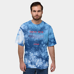 Футболка оверсайз мужская Tokyo: tie-dye blue, цвет: 3D-принт — фото 2
