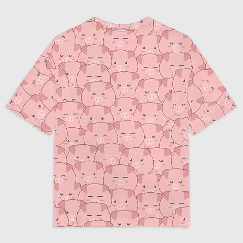 Мужская футболка оверсайз Свинки паттерн / 3D-принт – фото 2