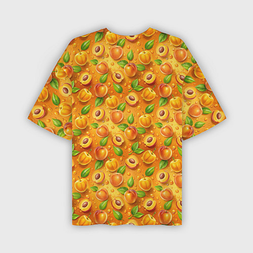 Мужская футболка оверсайз Сочные сладкие абрикосы паттерн / 3D-принт – фото 2