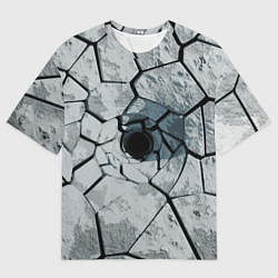Мужская футболка оверсайз Расколотая каменная воронка