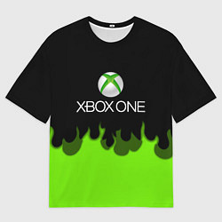Мужская футболка оверсайз Xbox green fire