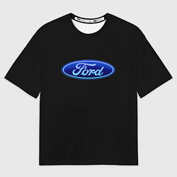 Футболка оверсайз мужская Ford neon steel, цвет: 3D-принт