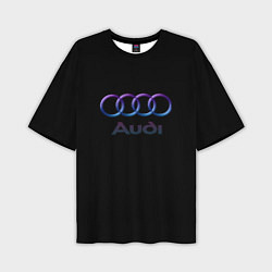 Мужская футболка оверсайз Audi neon logo