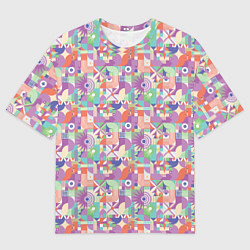 Футболка оверсайз мужская Геометрические фигуры со звездами, цвет: 3D-принт