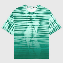 Футболка оверсайз мужская Tie-dye green stripes, цвет: 3D-принт