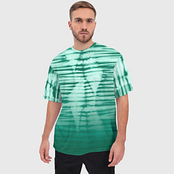 Футболка оверсайз мужская Tie-dye green stripes, цвет: 3D-принт — фото 2