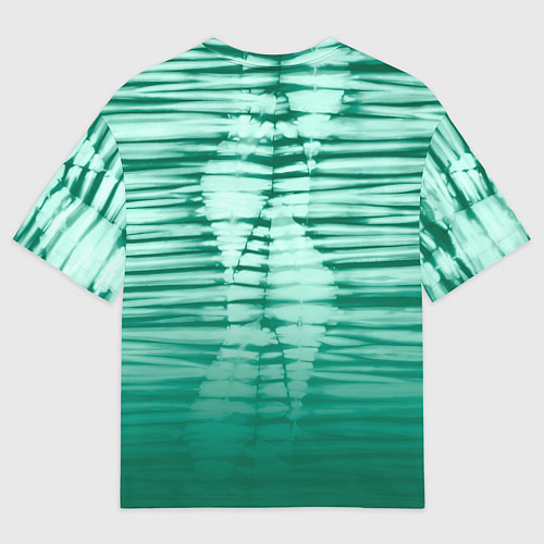 Мужская футболка оверсайз Tie-dye green stripes / 3D-принт – фото 2