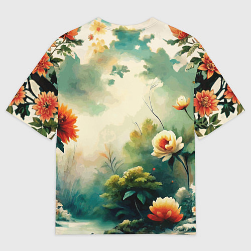 Мужская футболка оверсайз Якудза самурай кот с мечом / 3D-принт – фото 2