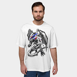 Футболка оверсайз мужская BMW s1000rr dragon, цвет: 3D-принт — фото 2