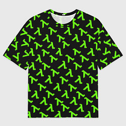 Футболка оверсайз мужская Half life green logo, цвет: 3D-принт