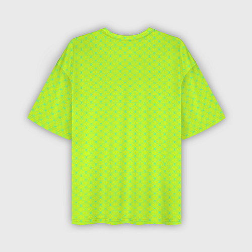 Мужская футболка оверсайз Неоновый паттерн тонких линий / 3D-принт – фото 2