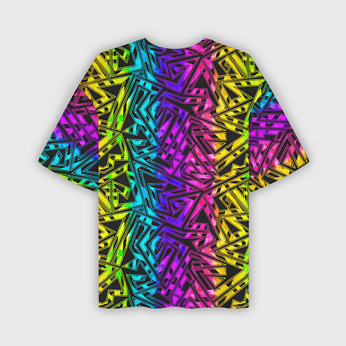 Мужская футболка оверсайз Абстрактный узор с геометрической концепцией / 3D-принт – фото 2