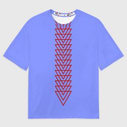 Мужская футболка оверсайз Треугольники полосой