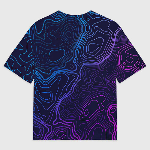 Мужская футболка оверсайз Абстрактная топографическая карта / 3D-принт – фото 2