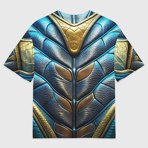 Мужская футболка оверсайз Объемная синяя текстурная кожа / 3D-принт – фото 2