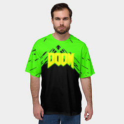 Футболка оверсайз мужская Doom кислотное лого, цвет: 3D-принт — фото 2
