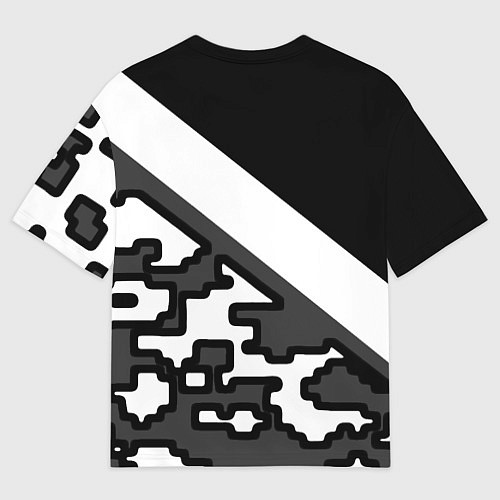 Мужская футболка оверсайз Россия камуфляж текстура / 3D-принт – фото 2