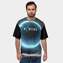 Футболка оверсайз мужская Portal logo game, цвет: 3D-принт — фото 2