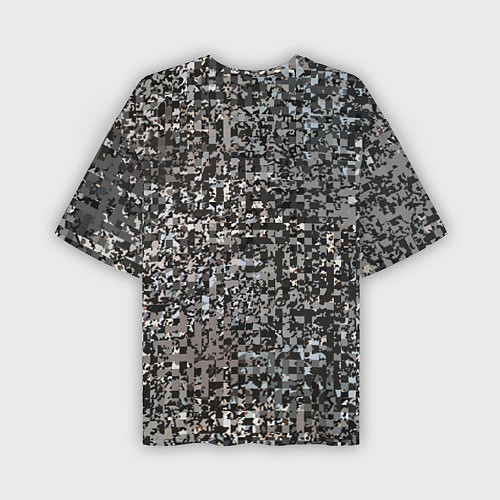 Мужская футболка оверсайз Тёмный серо-коричневый текстурированный / 3D-принт – фото 2