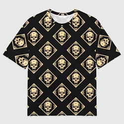 Мужская футболка оверсайз Черепа текстурные