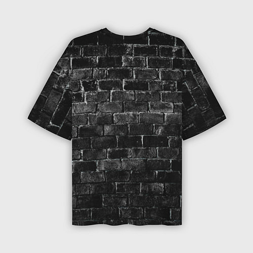 Мужская футболка оверсайз Текстура темного кирпича / 3D-принт – фото 2