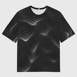 Футболка оверсайз мужская Чёрная оптическая иллюзия из точек, цвет: 3D-принт