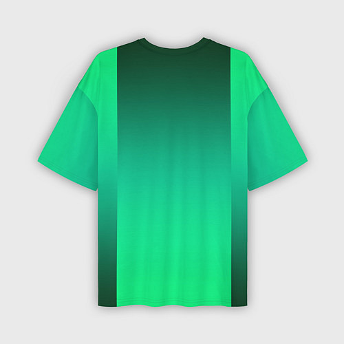Мужская футболка оверсайз Яркий зеленый градиентный комбинированный фон / 3D-принт – фото 2