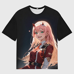 Мужская футболка оверсайз Милый во франксе - zero two