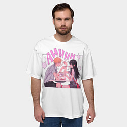 Футболка оверсайз мужская Человек-бензопила: Дендзи и Аса, цвет: 3D-принт — фото 2